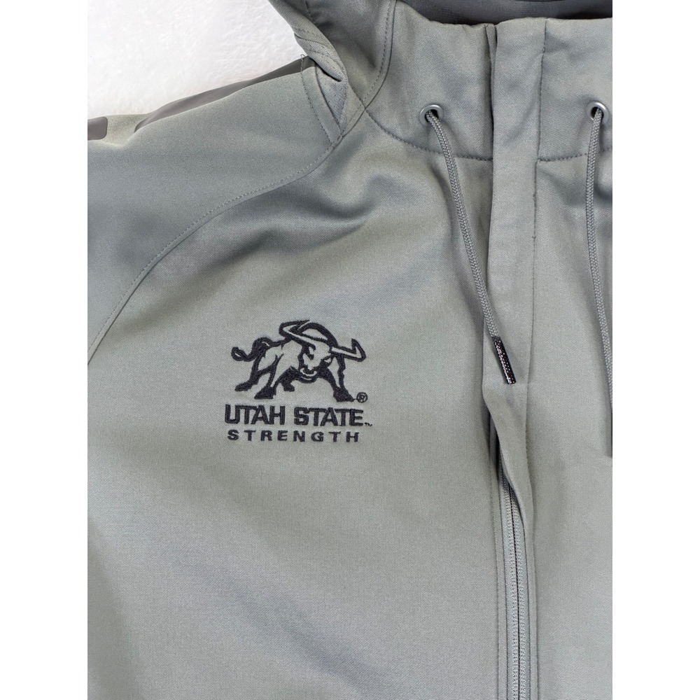 Nike Elite Therma-Fit Utah State Strength Full Zip Hoodie Mens XL Grey NCAA - Picture 2 of 11